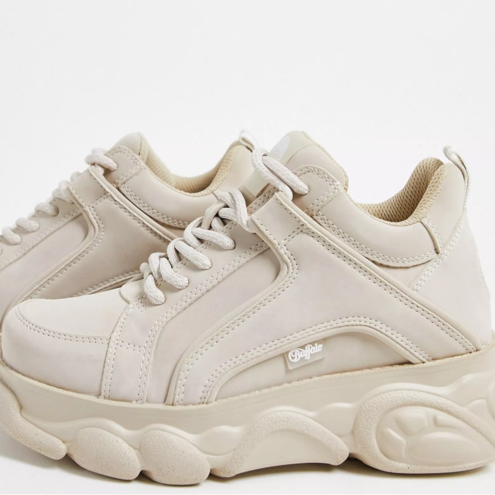 Buffalo CLD Corin low platform sneakers in cream